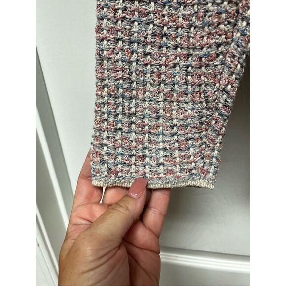 J. Jill Pink & Gray Tweed Look Cardigan Sweater sz M - Picture 4 of 8